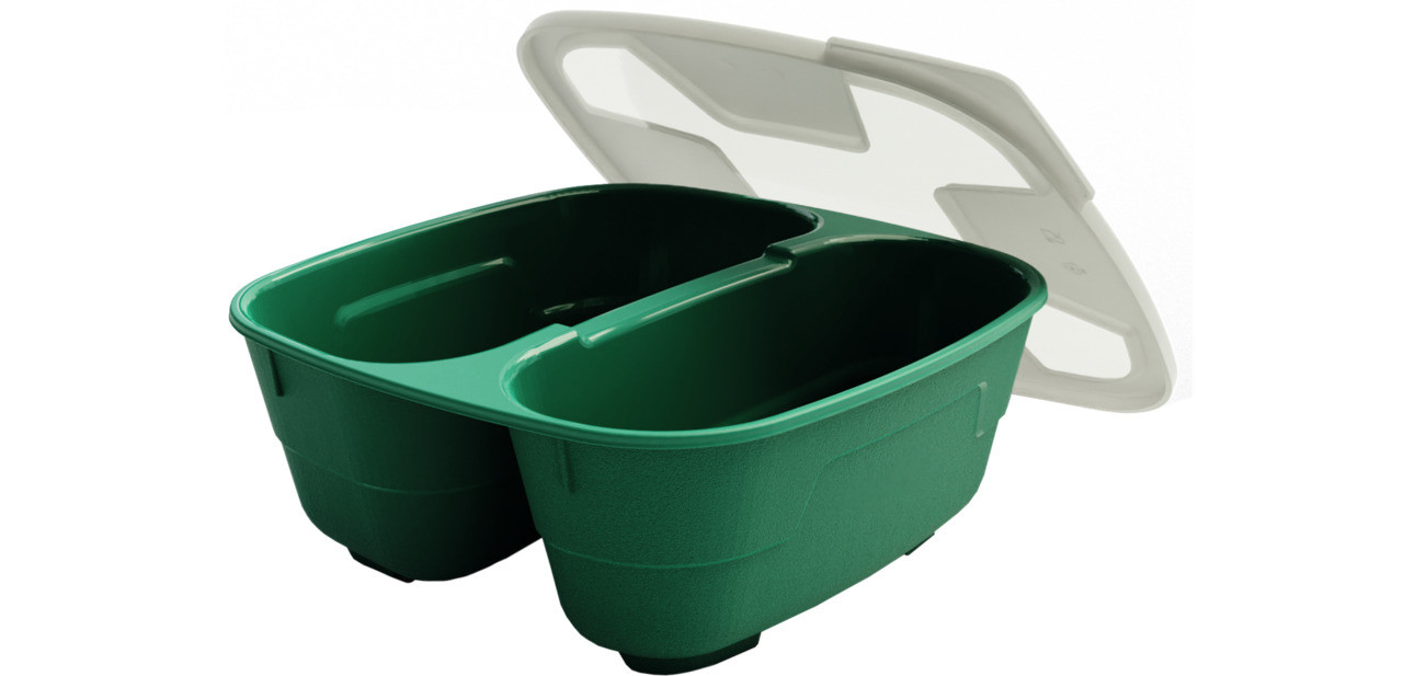 GoodBowl Twin 5er Set 0,40 l + 0,60 l / 185 x 185 x 76 mm grün